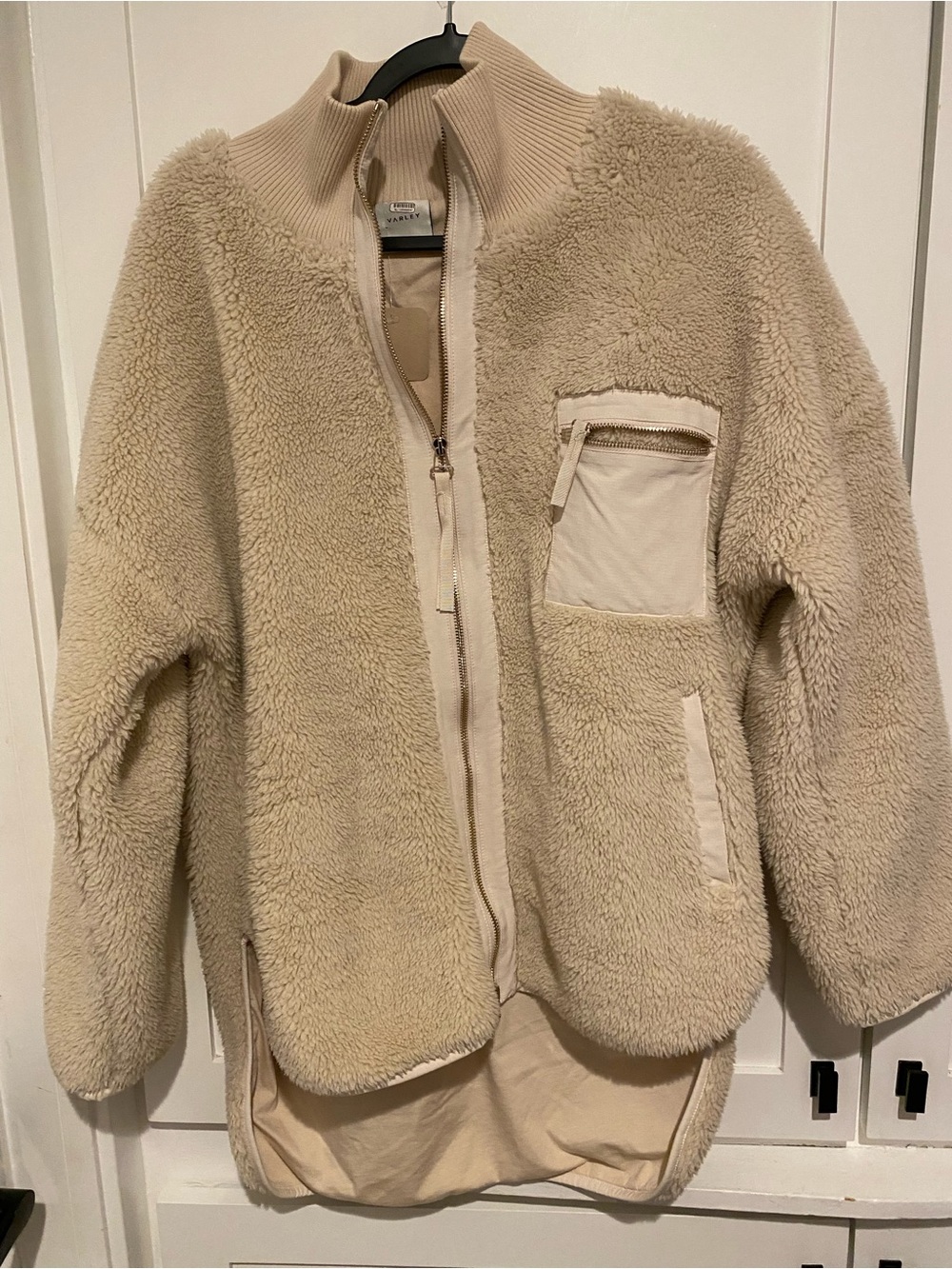 Varley Cream Teddy Sherpa Zip Jacket
